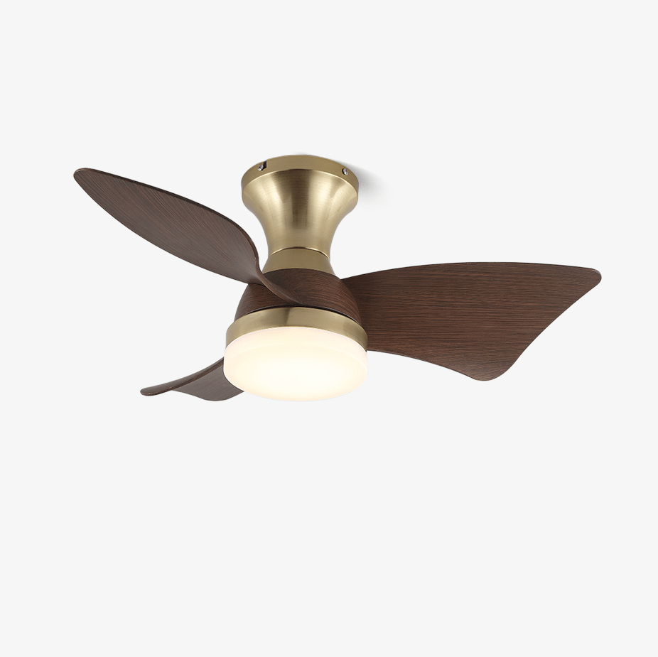 Aureon Deckenventilator mit Beleuchtung aus Holz im modernen Stil