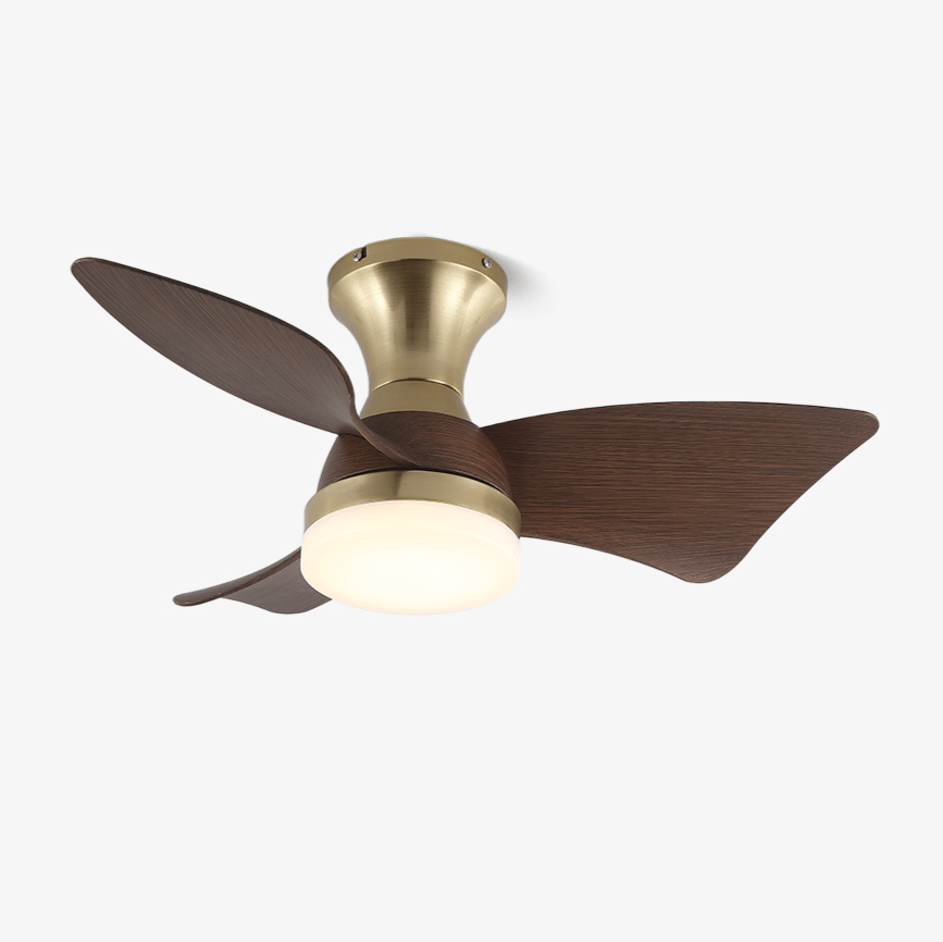 Aureon Deckenventilator mit Beleuchtung aus Holz im modernen Stil