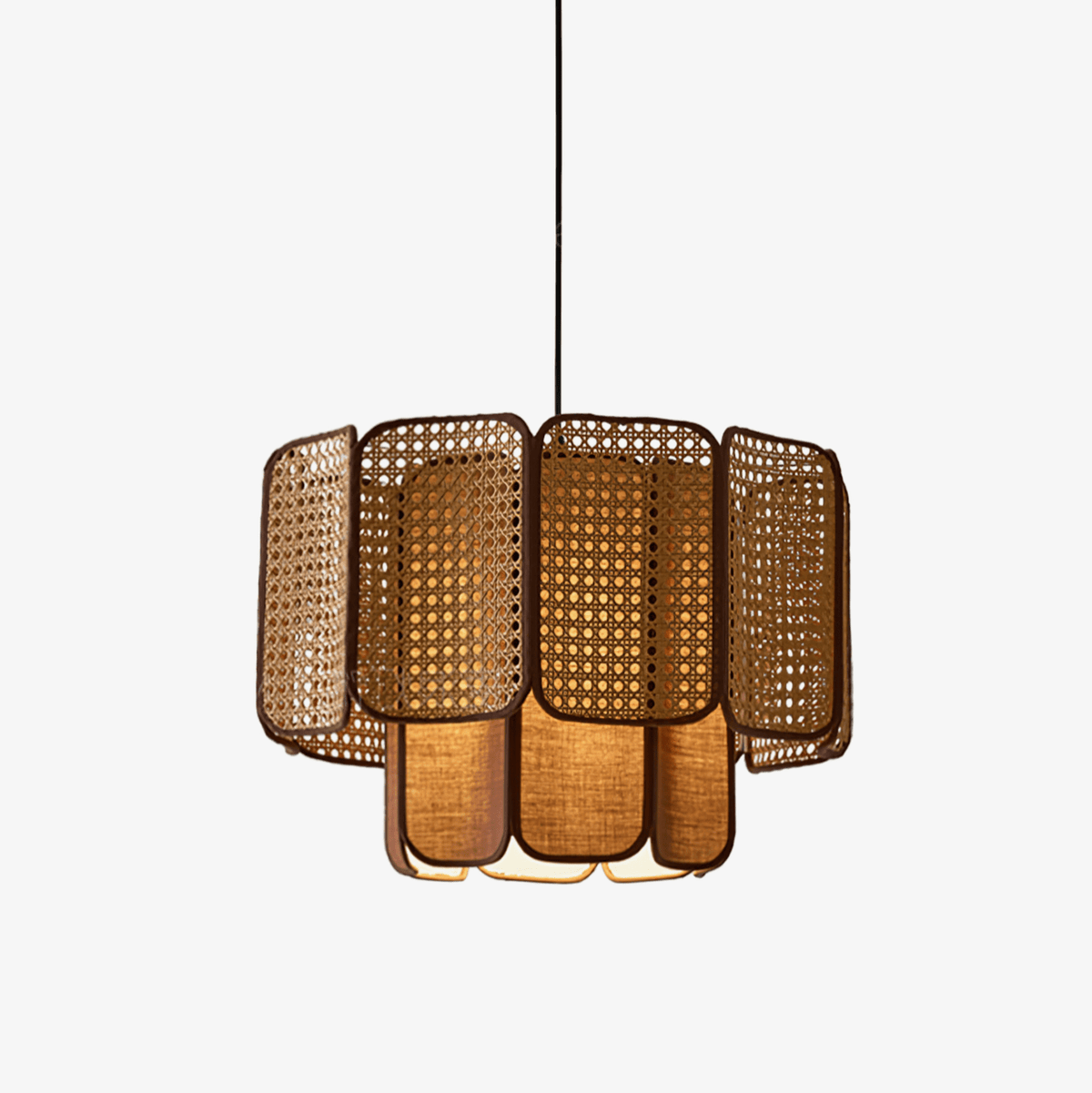 Cane Vintage-Stoff-Pendelleuchte