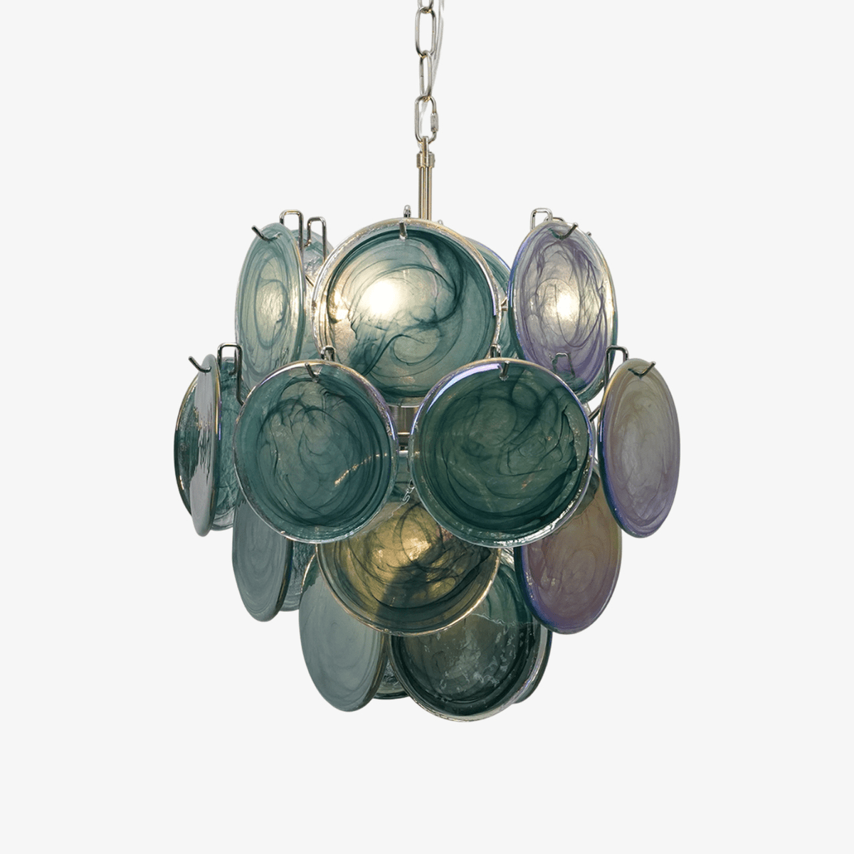 Teriinelle Kronleuchter Multicolor Murano Disc Layered Artistic