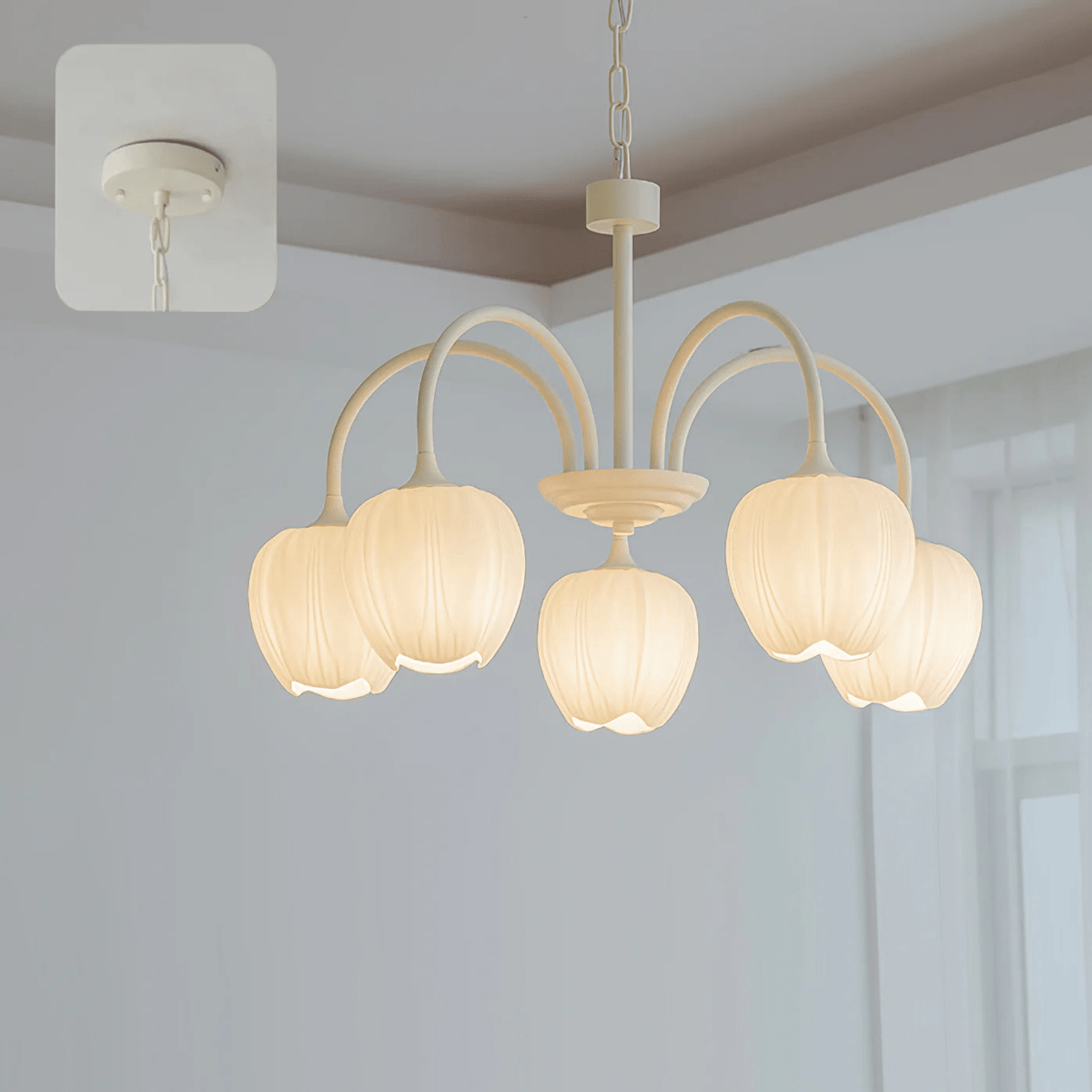 Eiraine Kronleuchter Tulip Matcha Glas