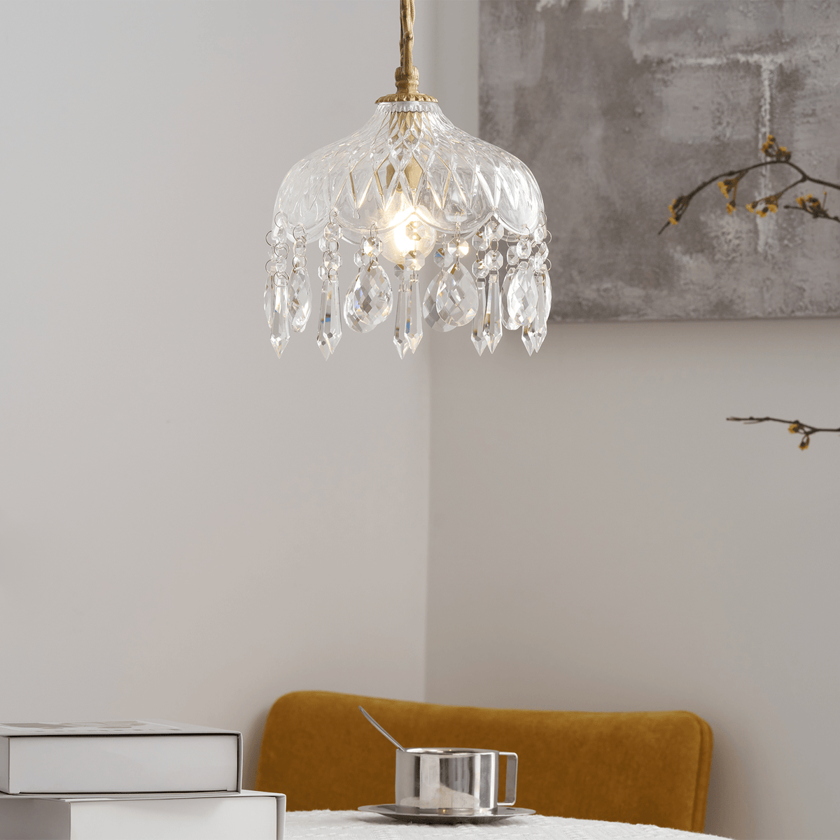 Moka Kristall-Vintage-Pendelleuchte