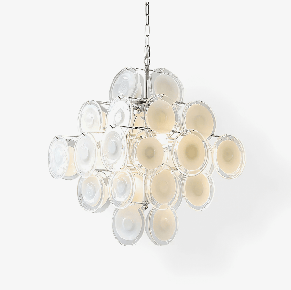 Eireira Kronleuchter Weiß Murano-Glas-Scheiben Cluster