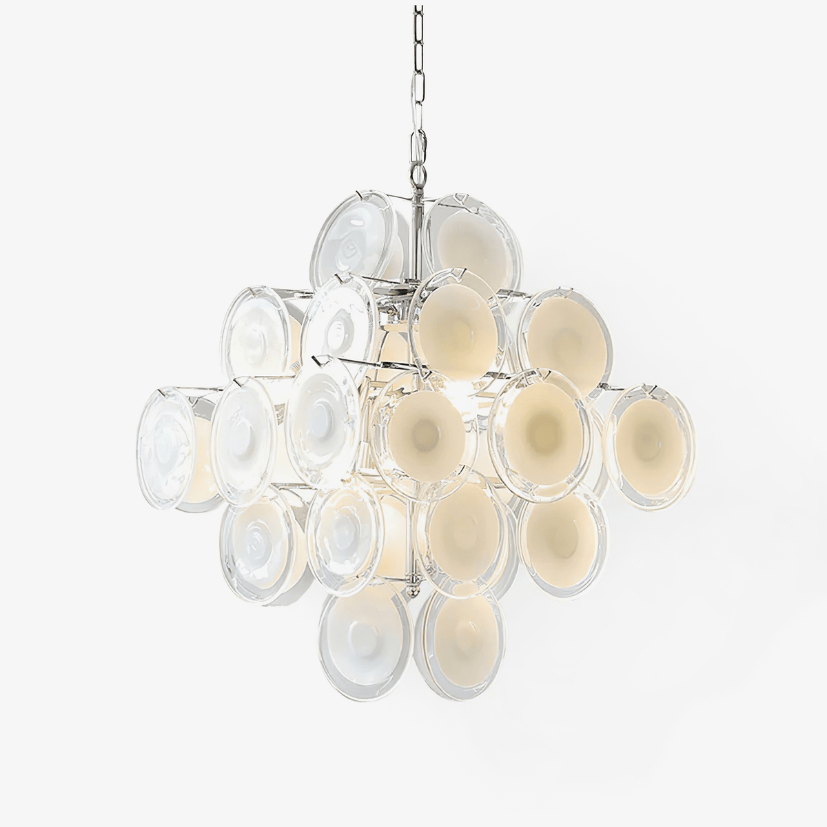Eireira Kronleuchter Weiß Murano-Glas-Scheiben Cluster