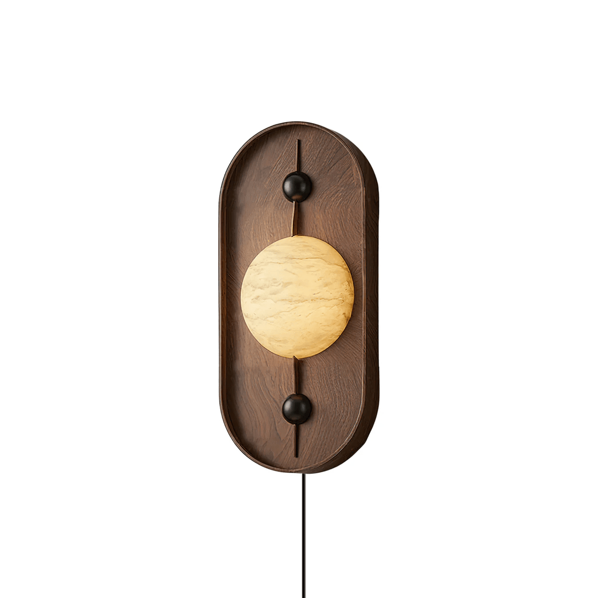 Nivuielle Oval Alabaster Holz Wandleuchte