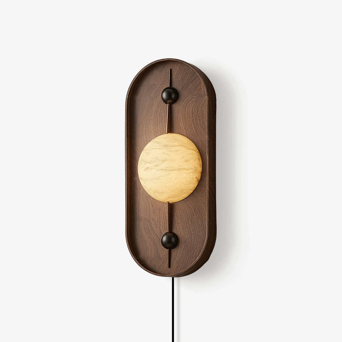 Nivuielle Oval Alabaster Holz Wandleuchte