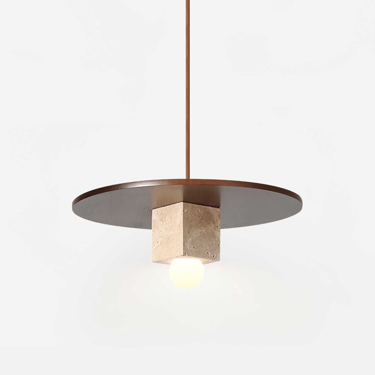 Sarix Geometrische Pendelleuchte aus Travertin