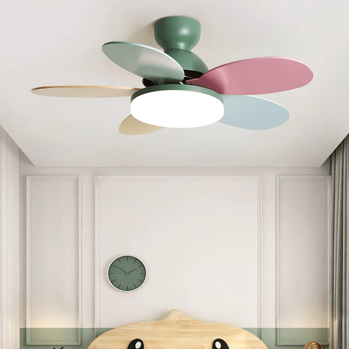Eireise bunte Glas-Kinder-Deckenventilator mit Beleuchtung