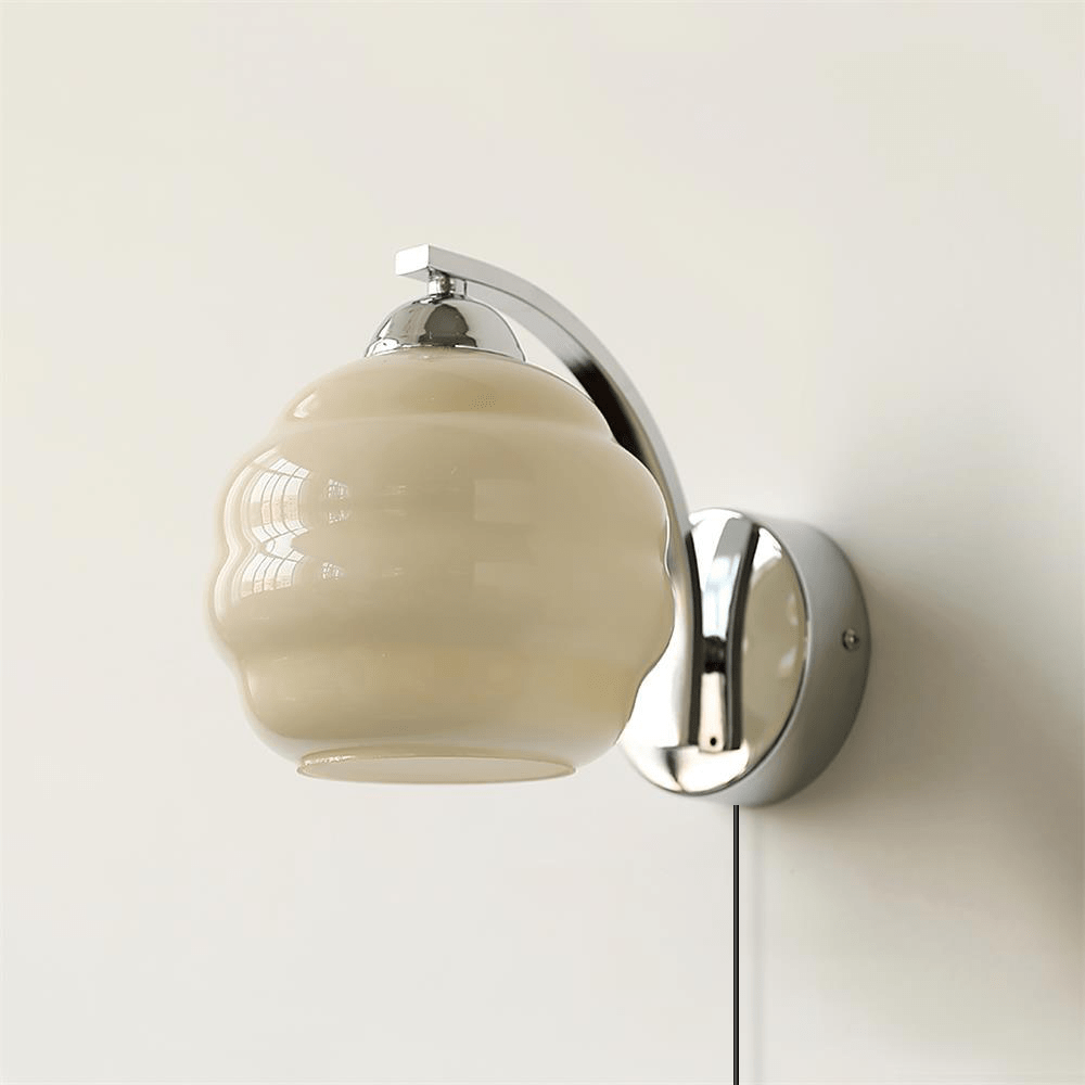 Eiraaine Wandleuchte Art Deco Glas Chrom