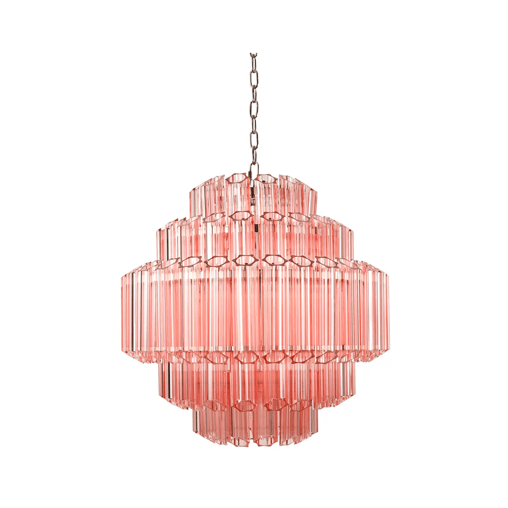 Veleneon Kronleuchter rosa Glaskolben geschichtete Diamant