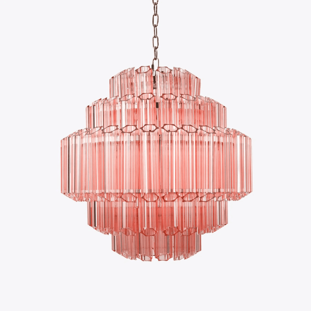 Veleneon Kronleuchter rosa Glaskolben geschichtete Diamant