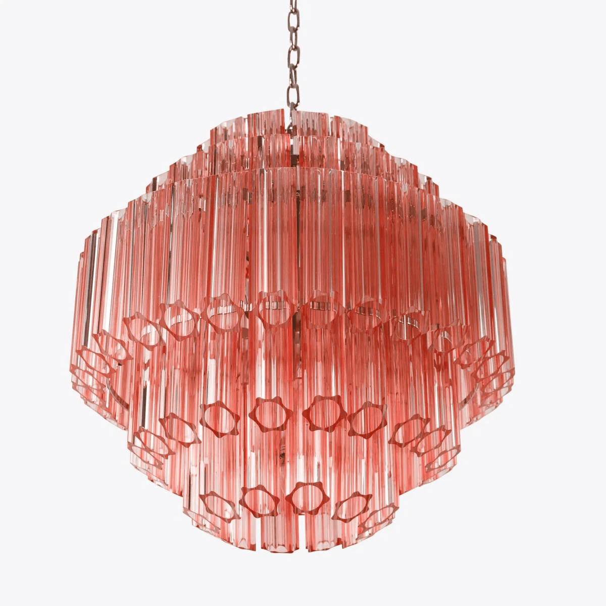 Veleneon Kronleuchter rosa Glaskolben geschichtete Diamant