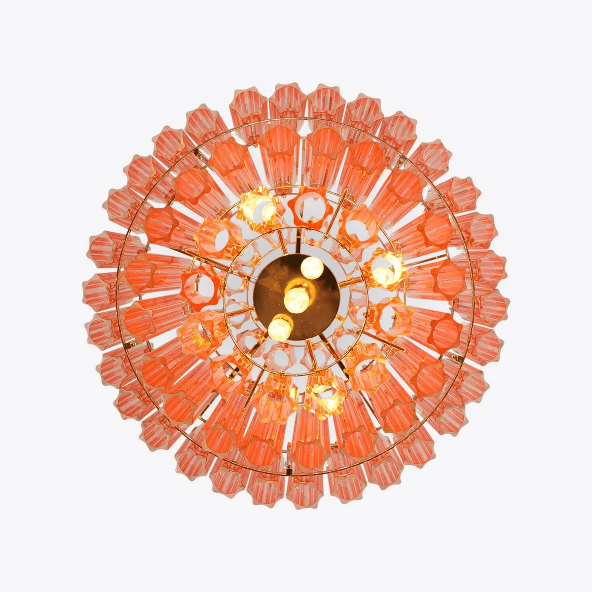 Veleneon Kronleuchter rosa Glaskolben geschichtete Diamant