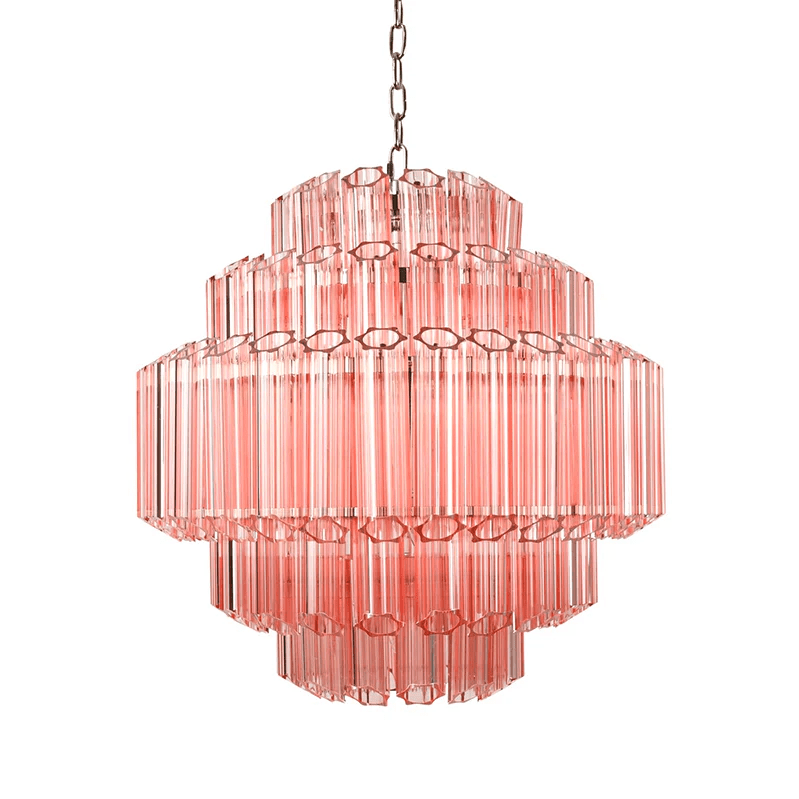 Veleneon Kronleuchter rosa Glaskolben geschichtete Diamant