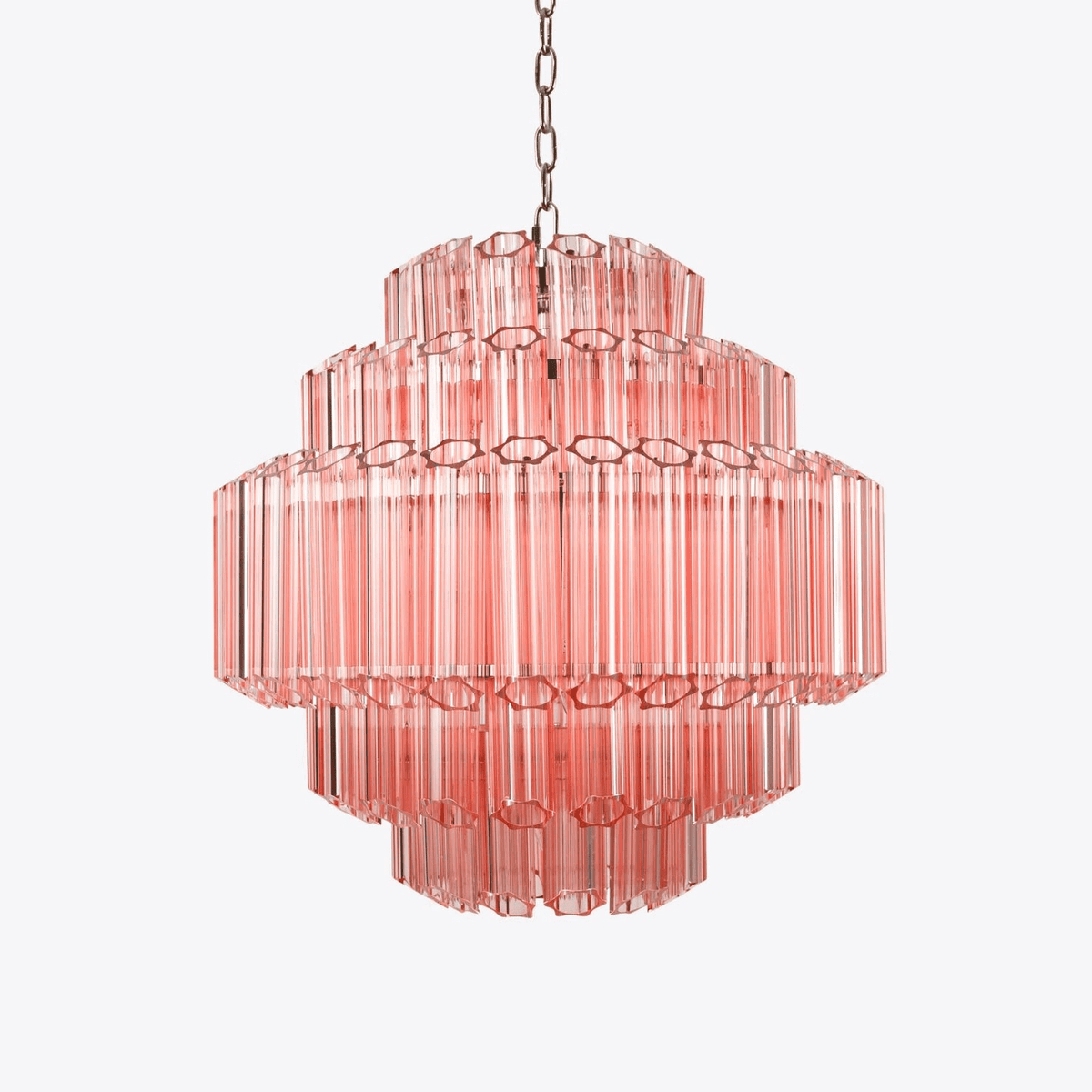 Veleneon Kronleuchter rosa Glaskolben geschichtete Diamant