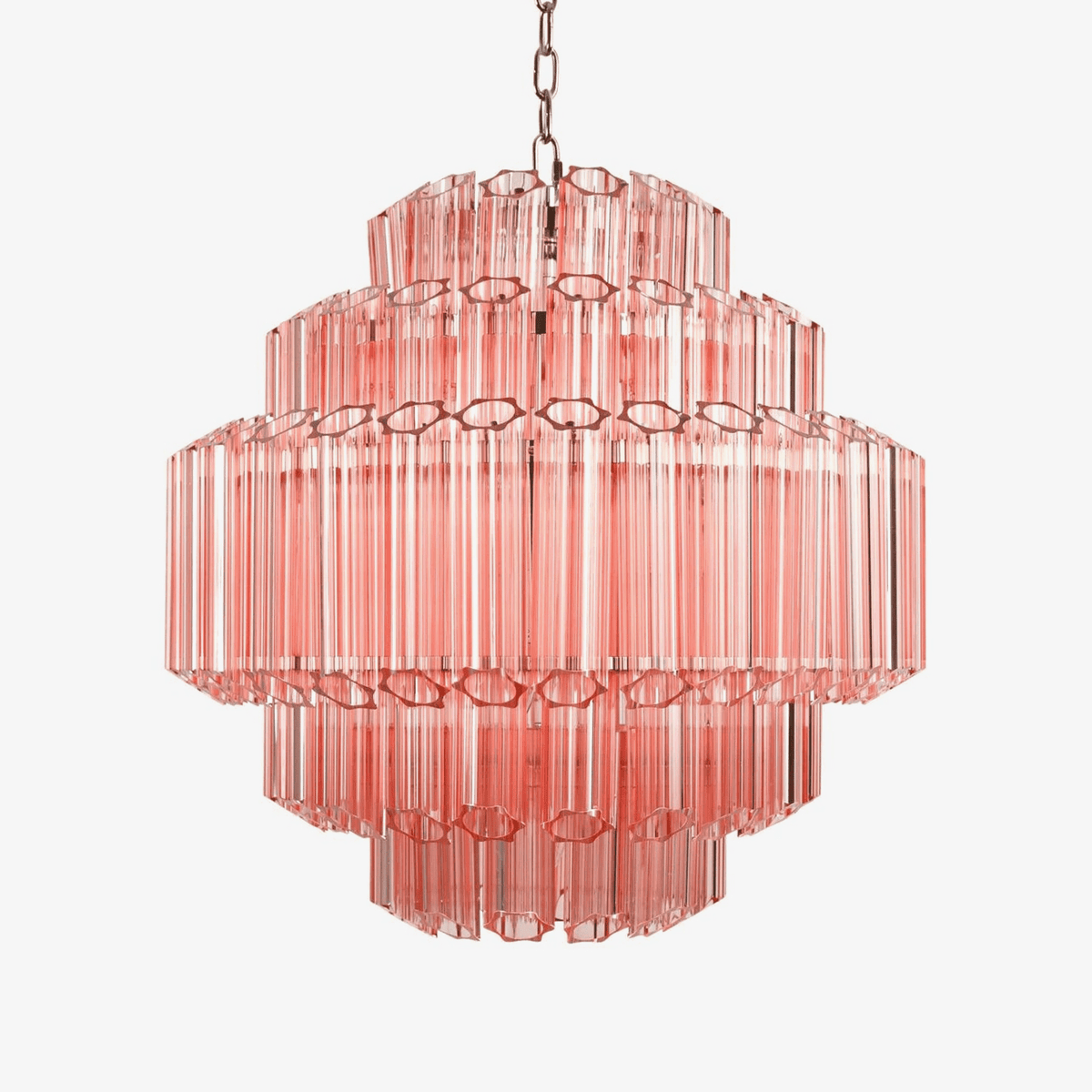 Veleneon Kronleuchter rosa Glaskolben geschichtete Diamant