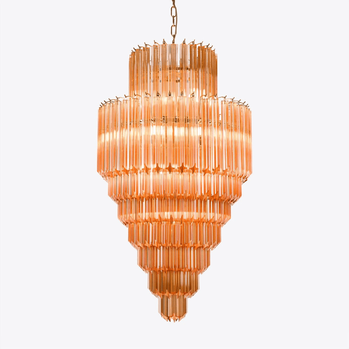 Liororelle Kronleuchter Bernstein Diamantglas geschichtet Retro