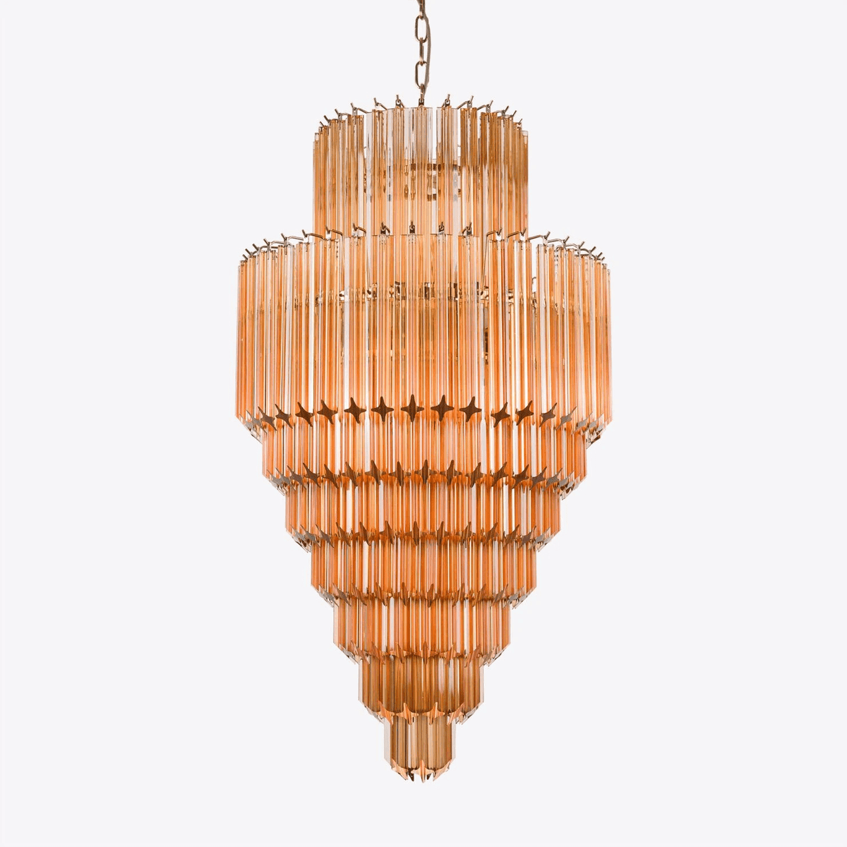 Liororelle Kronleuchter Bernstein Diamantglas geschichtet Retro