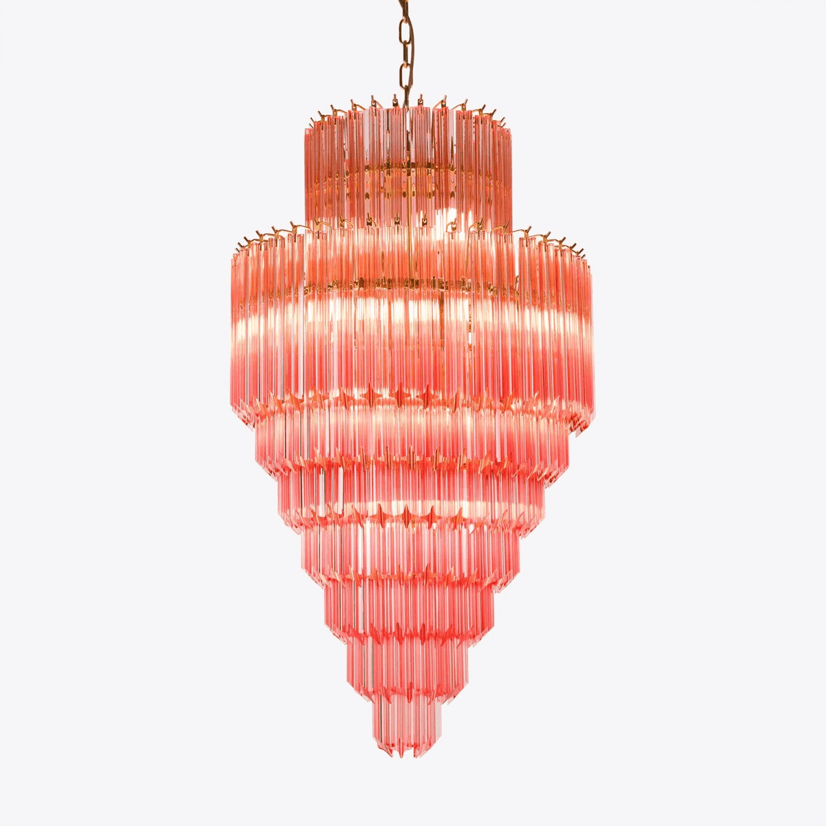 Liororelle Kronleuchter Bernstein Diamantglas geschichtet Retro