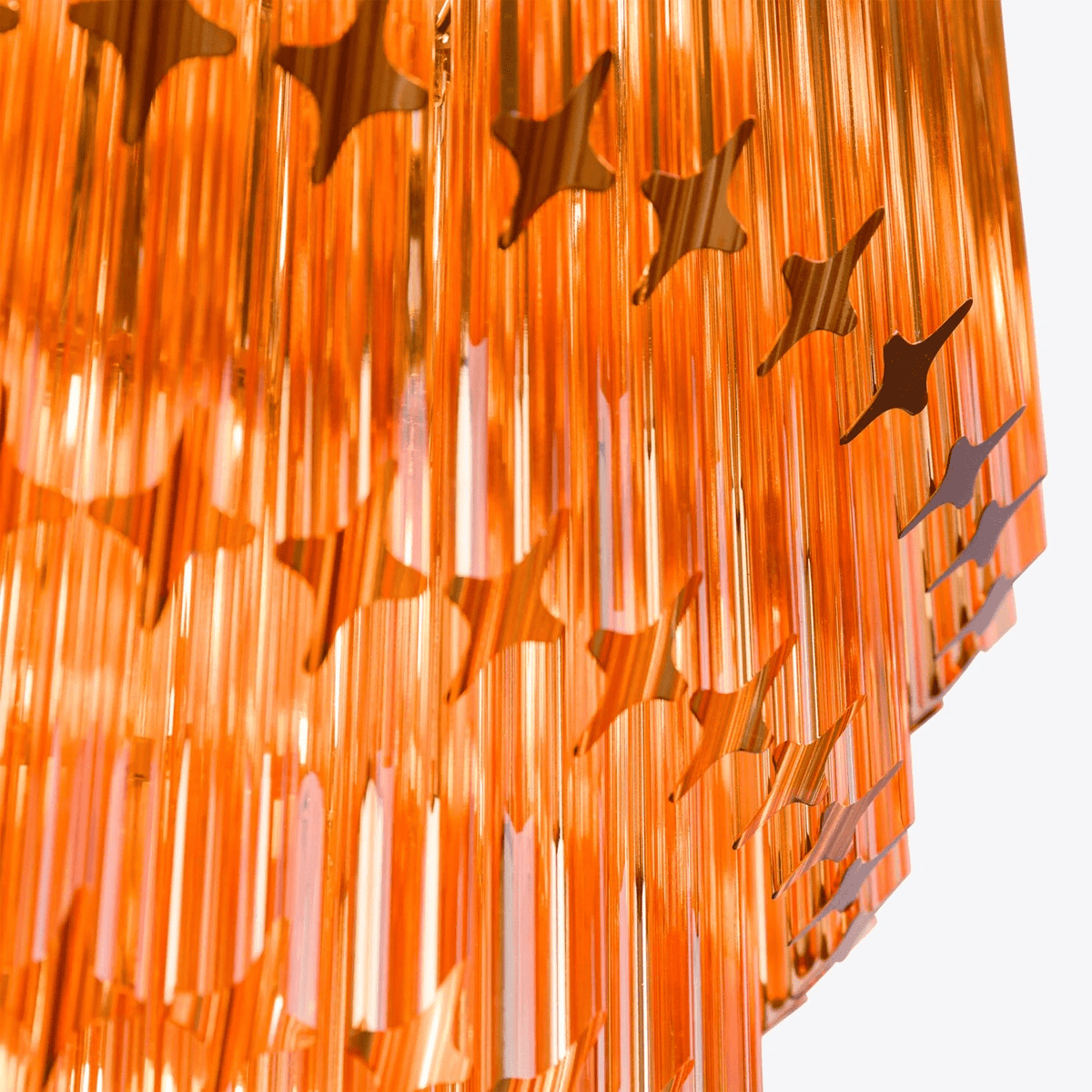 Liororelle Kronleuchter Bernstein Diamantglas geschichtet Retro
