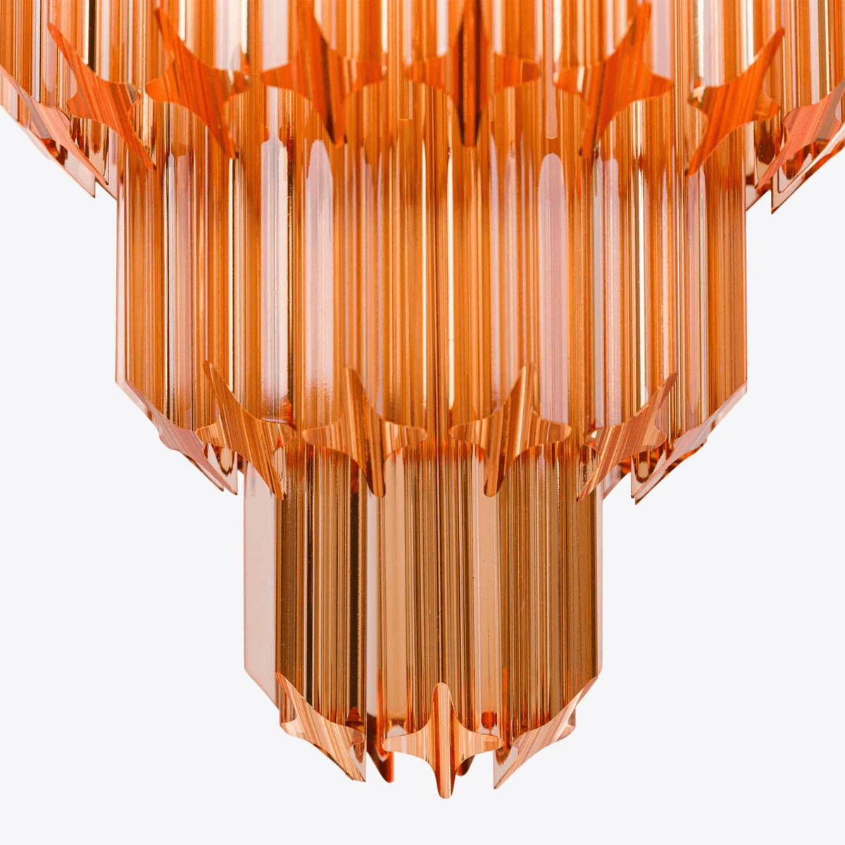 Liororelle Kronleuchter Bernstein Diamantglas geschichtet Retro