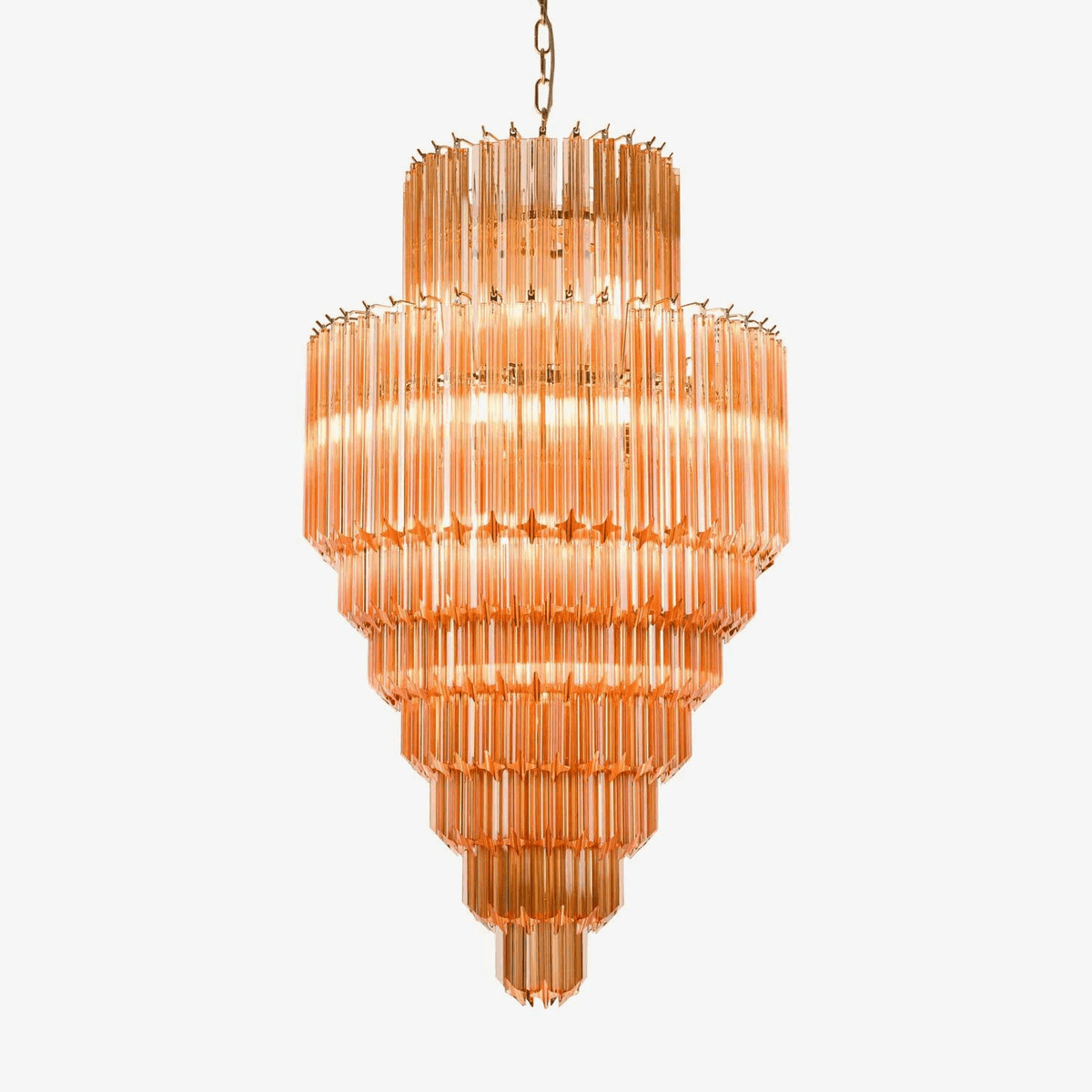 Liororelle Kronleuchter Bernstein Diamantglas geschichtet Retro