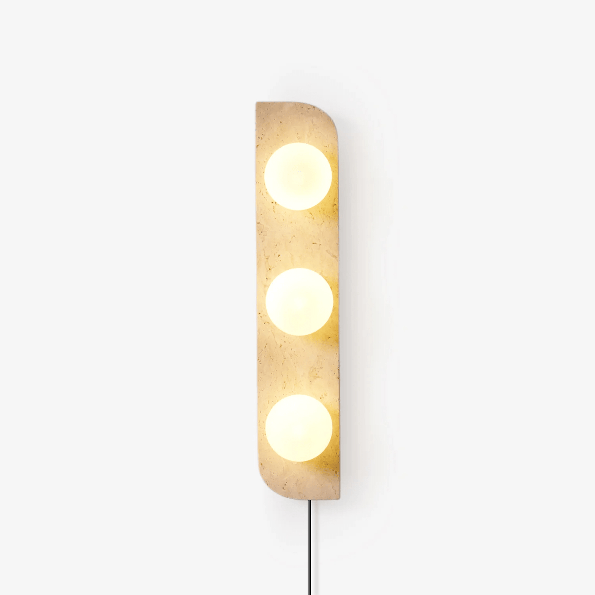 Serearia Minimalistische Wandleuchte aus Gelbem Travertin mit Stecker