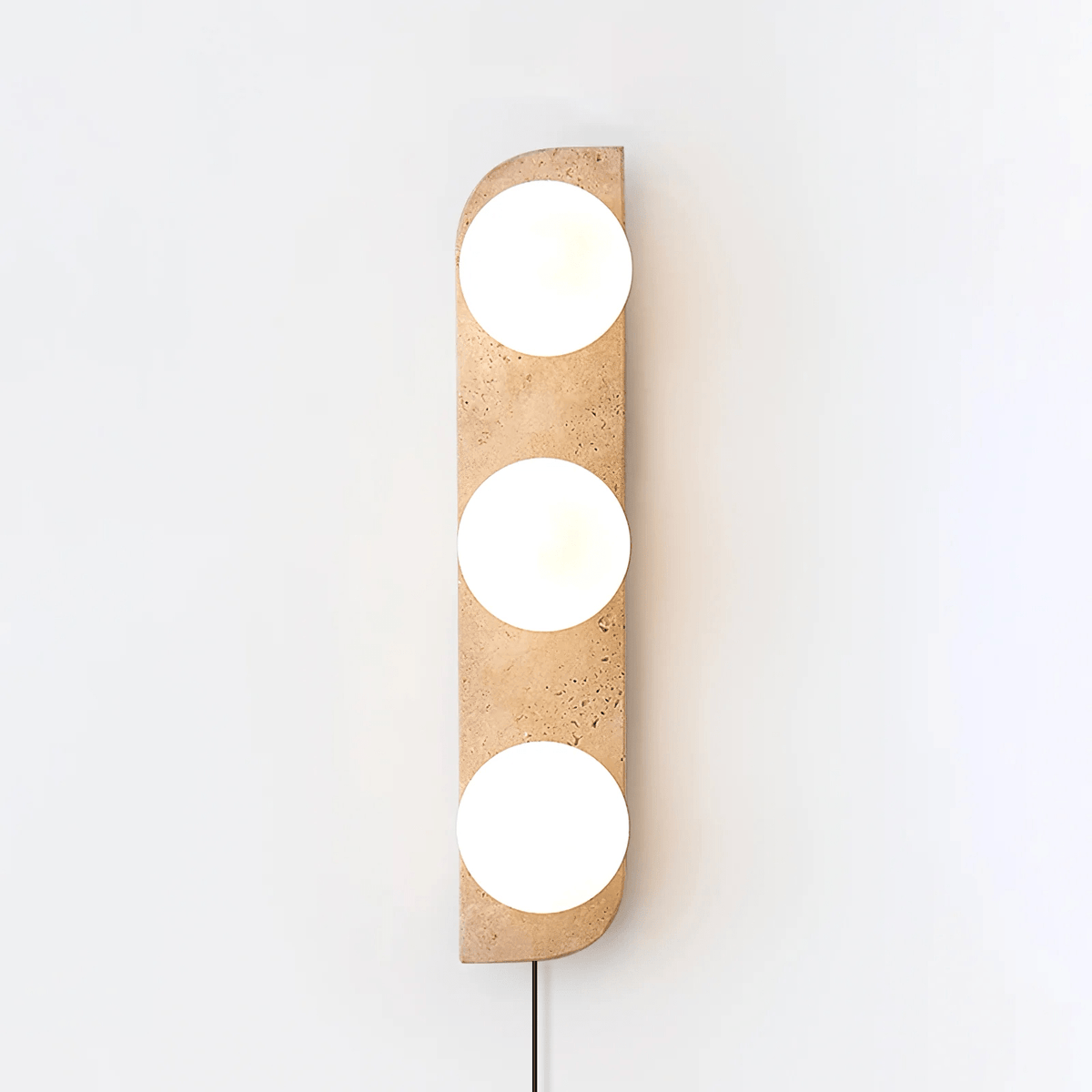 Serearia Minimalistische Wandleuchte aus Gelbem Travertin mit Stecker