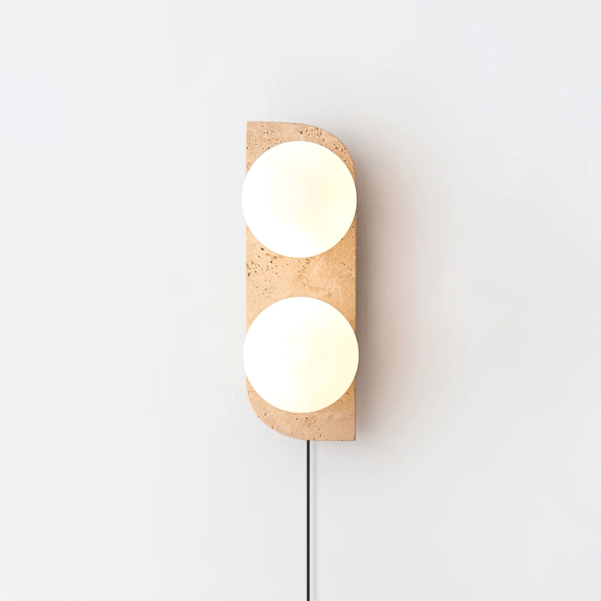 Serearia Minimalistische Wandleuchte aus Gelbem Travertin mit Stecker