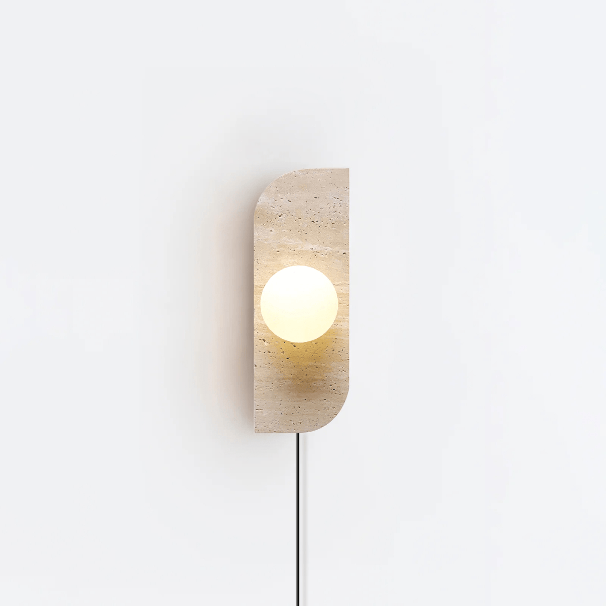 Serearia Minimalistische Wandleuchte aus Gelbem Travertin mit Stecker