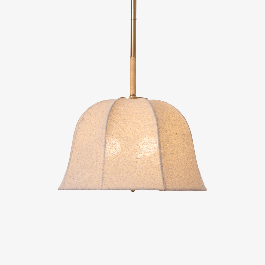 Fioalielle Vintage Stoff-Pendelleuchte Beige