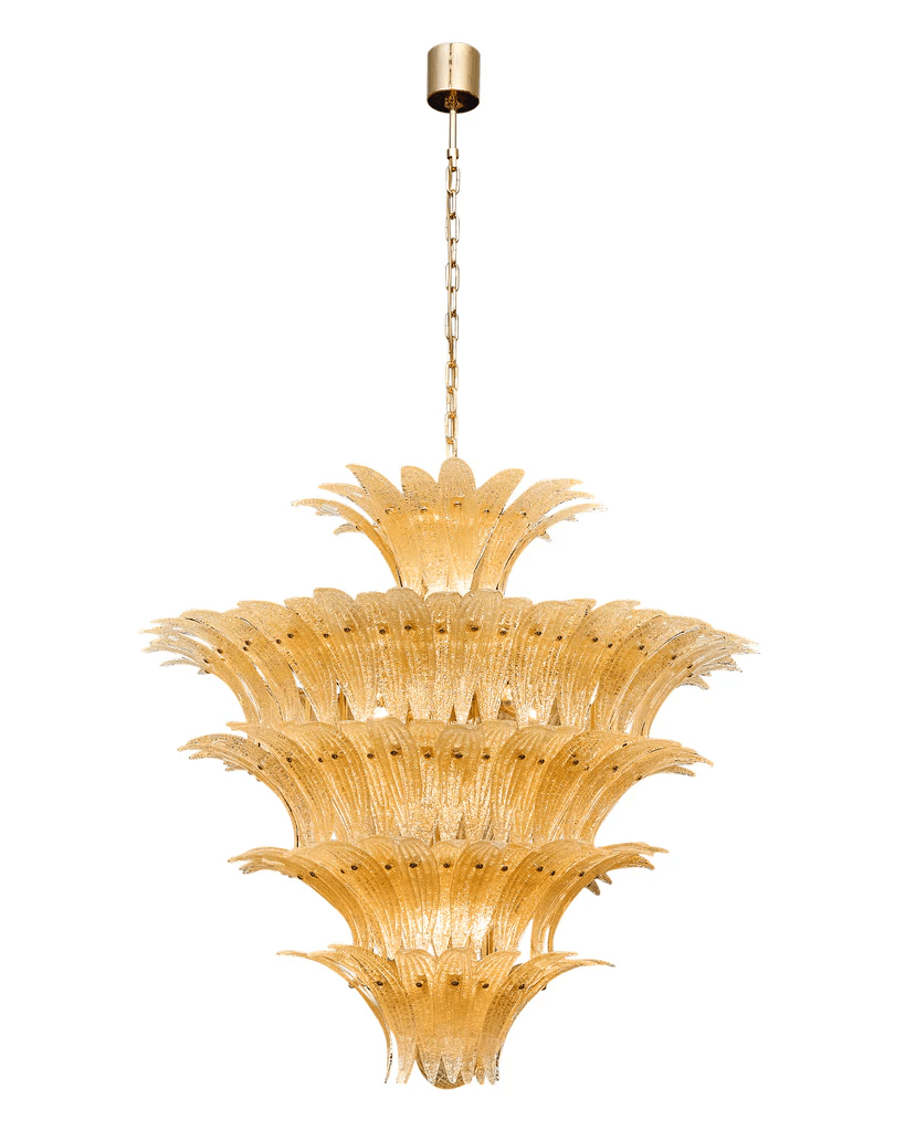 Ismavelle Kronleuchter aus Glas in Palmettenform