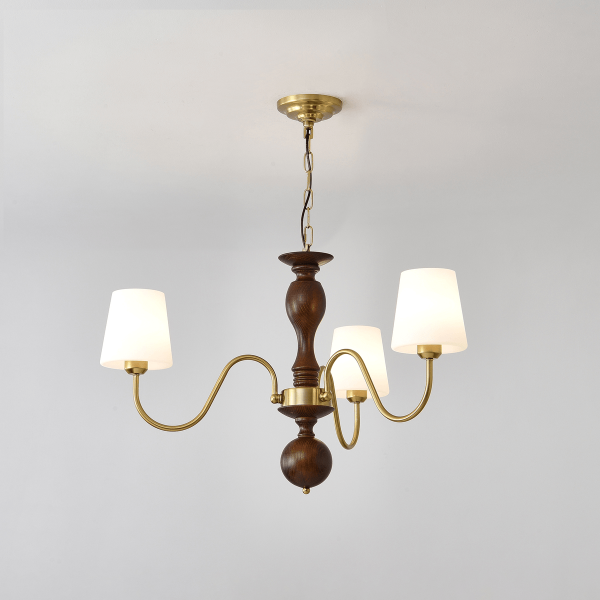 Vivena Kronleuchter Messing Holz Rustikaler Vintage-Stil