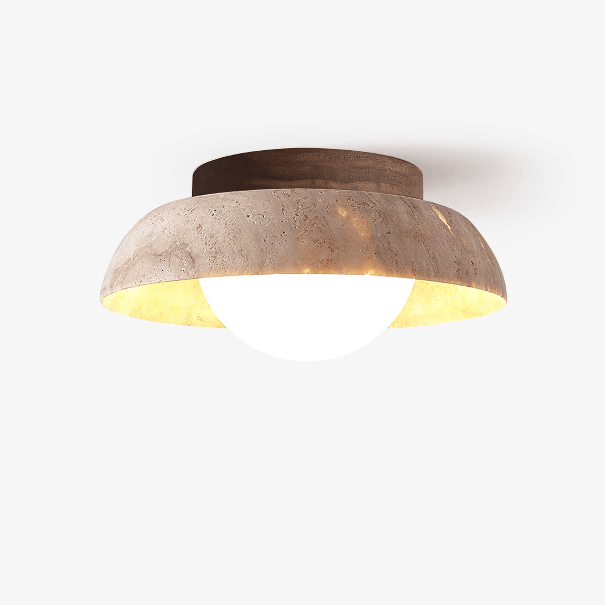 Anya Disc-Dome Travertine Deckenleuchte