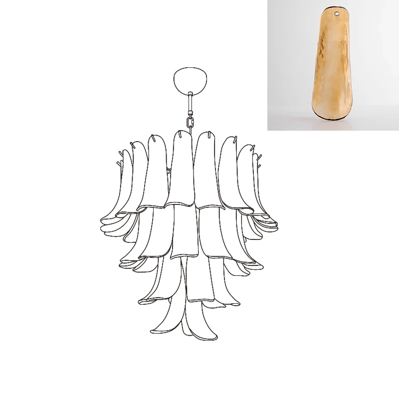 Celiian Kronleuchter Murano-Glas-Blütenblätter Vintage
