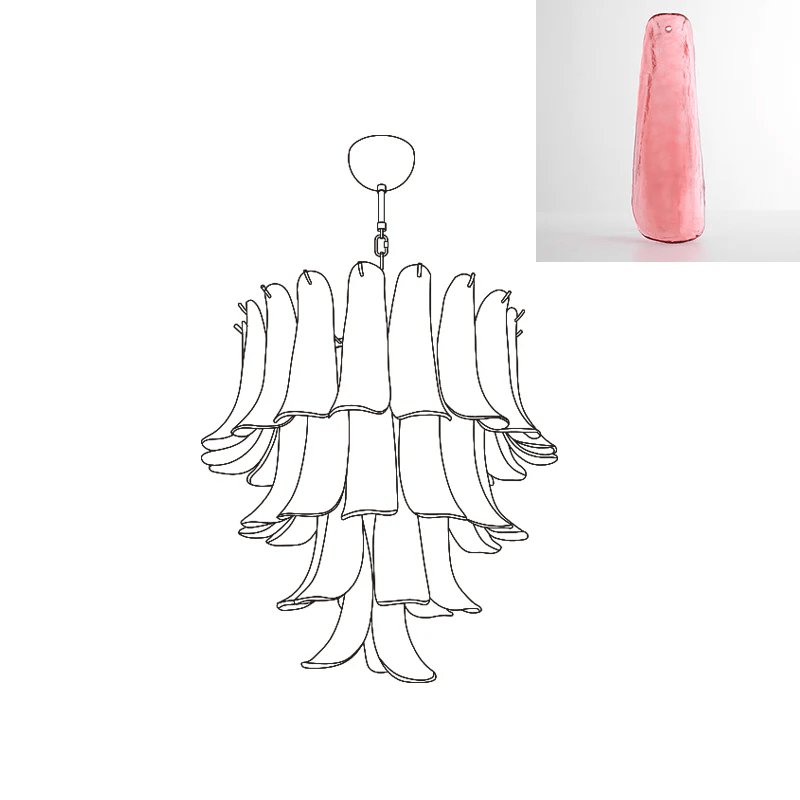 Celiian Kronleuchter Murano-Glas-Blütenblätter Vintage