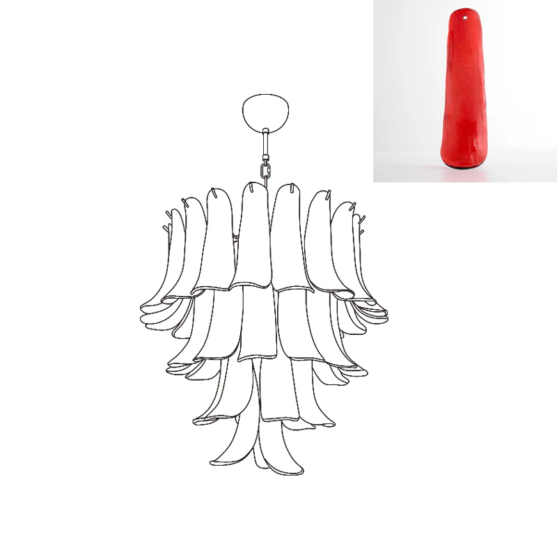 Celiian Kronleuchter Murano-Glas-Blütenblätter Vintage