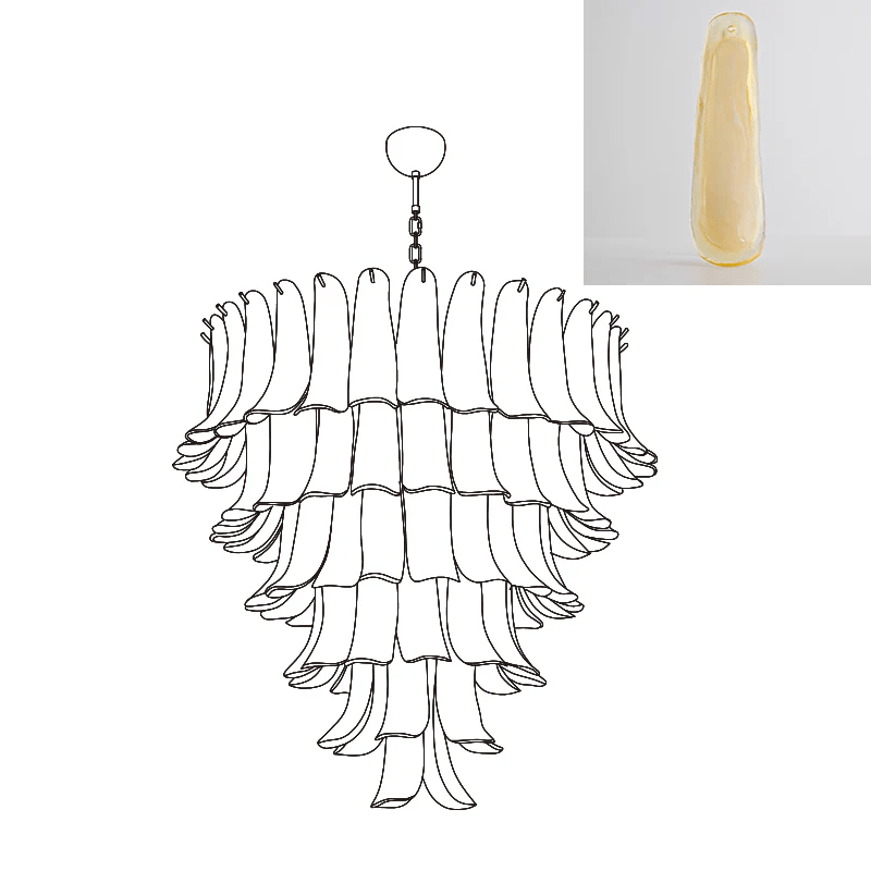 Celiian Kronleuchter Murano-Glas-Blütenblätter Vintage