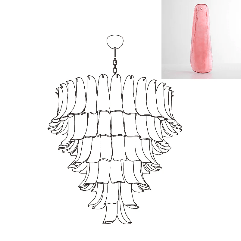 Celiian Kronleuchter Murano-Glas-Blütenblätter Vintage