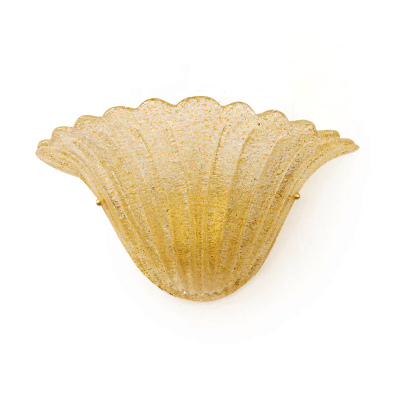 Celoeria Wandleuchte mit geschwungener Kante aus strukturiertem Glas in elegantem Design