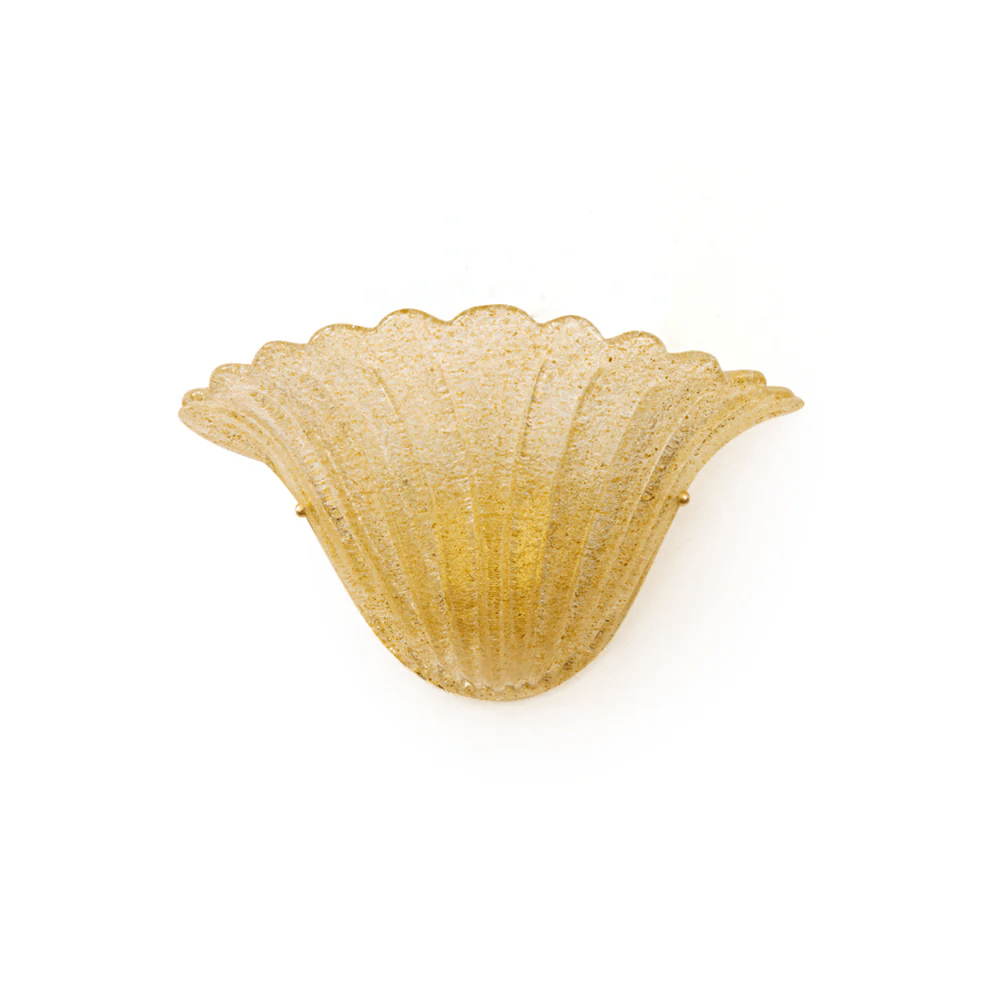 Celoeria Wandleuchte mit geschwungener Kante aus strukturiertem Glas in elegantem Design