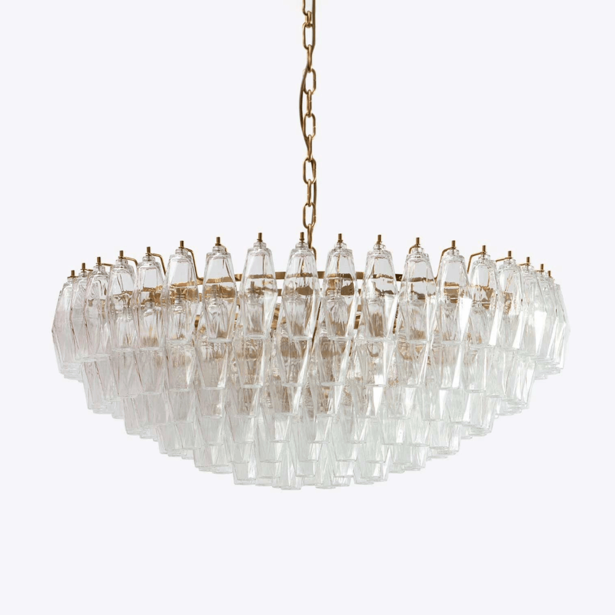 Naely Kronleuchter klares Murano-Glas Polyeder Vintage