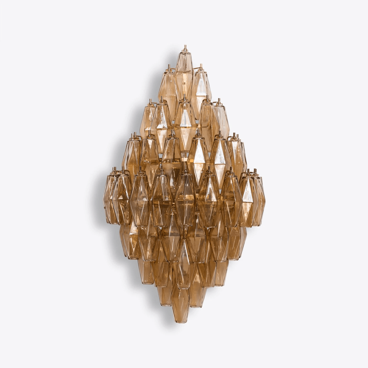 Lumuaine Wandleuchte Bernstein Diamant Polyeder Vintage