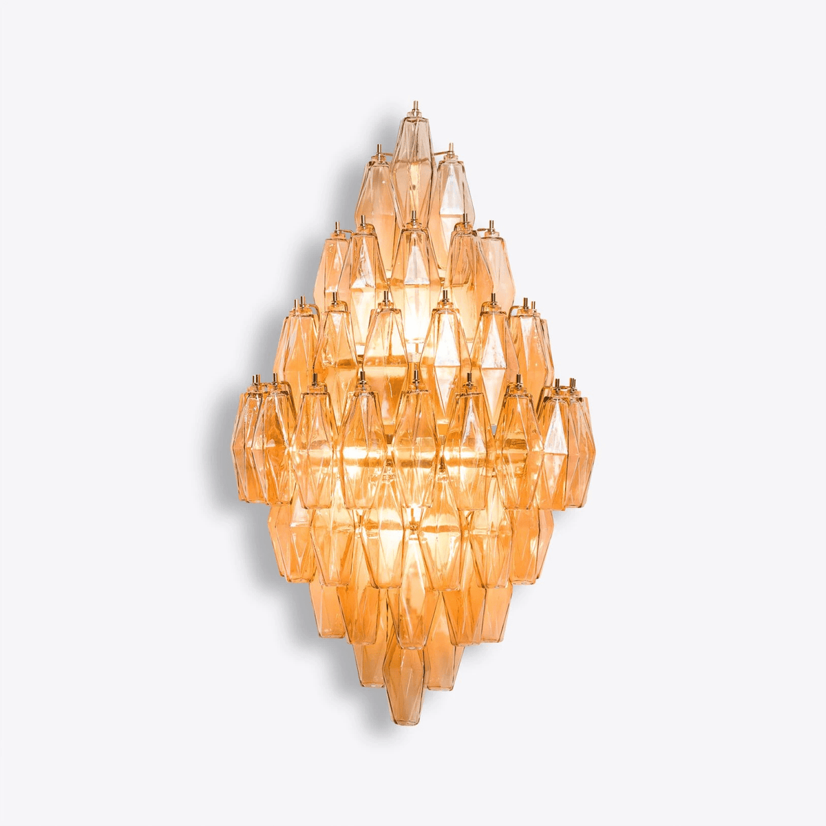 Lumuaine Wandleuchte Bernstein Diamant Polyeder Vintage