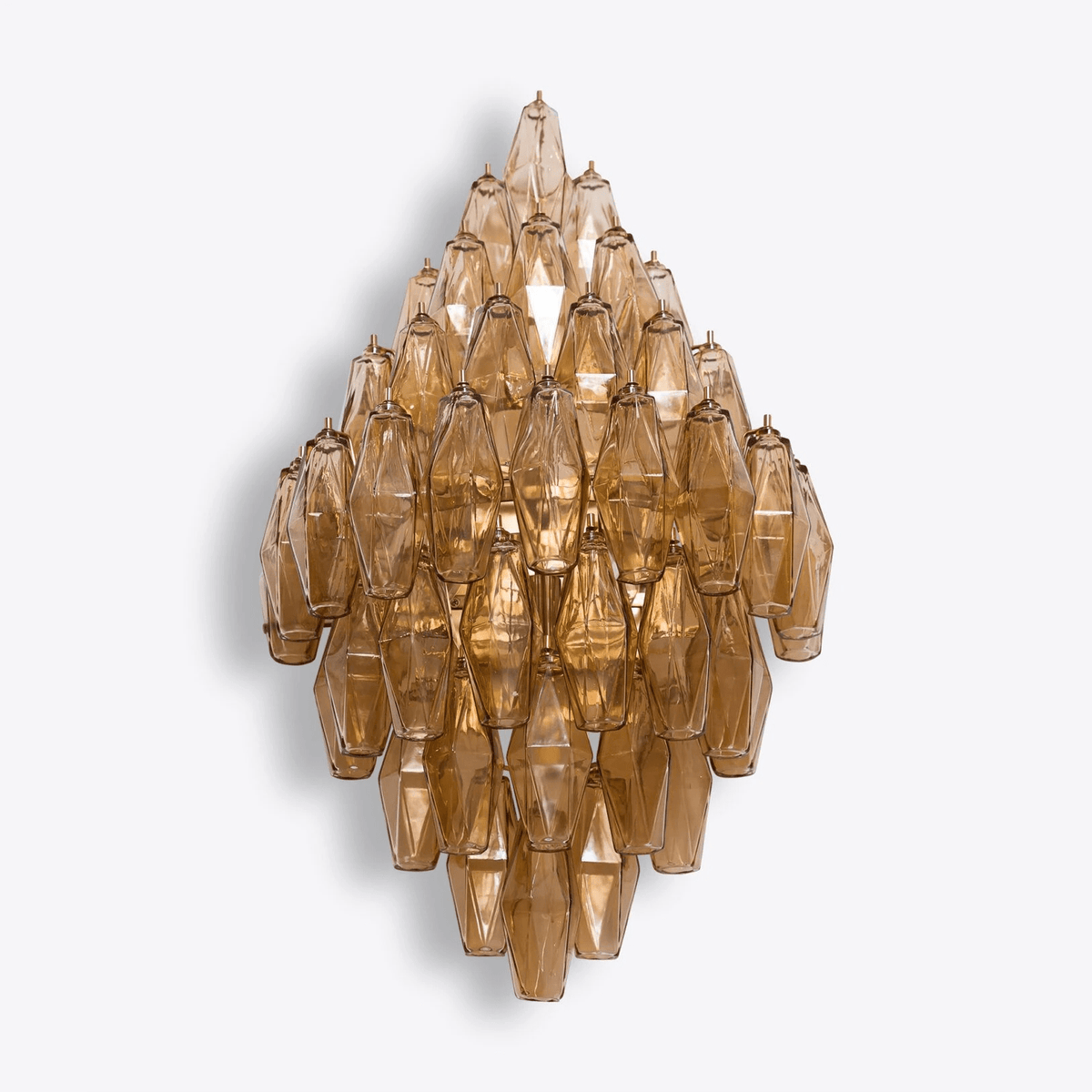 Lumuaine Wandleuchte Bernstein Diamant Polyeder Vintage
