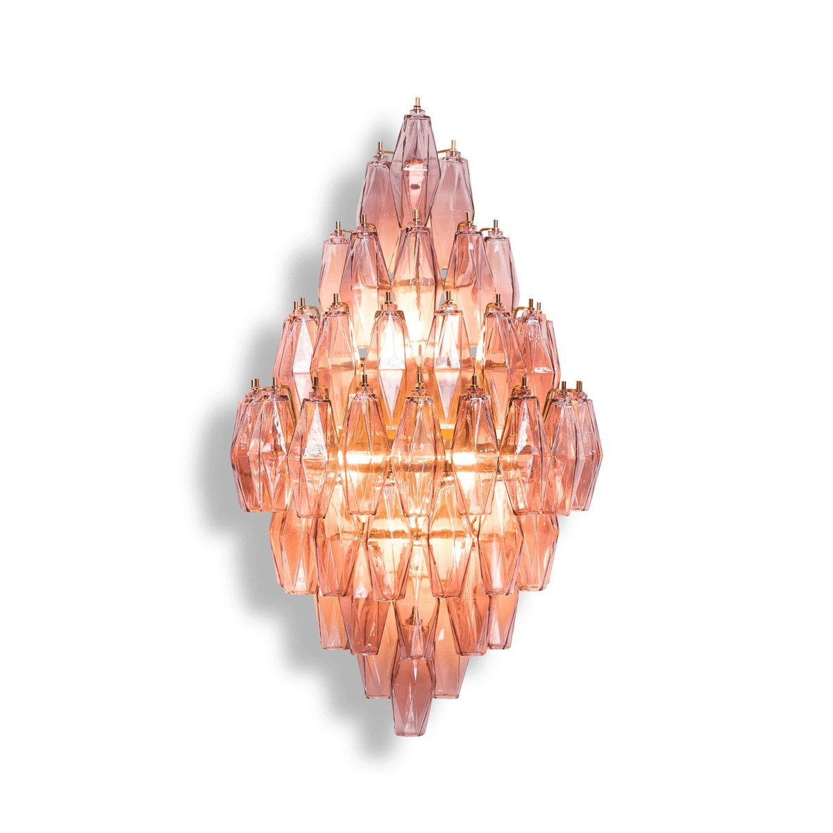 Lumuaine Wandleuchte Bernstein Diamant Polyeder Vintage