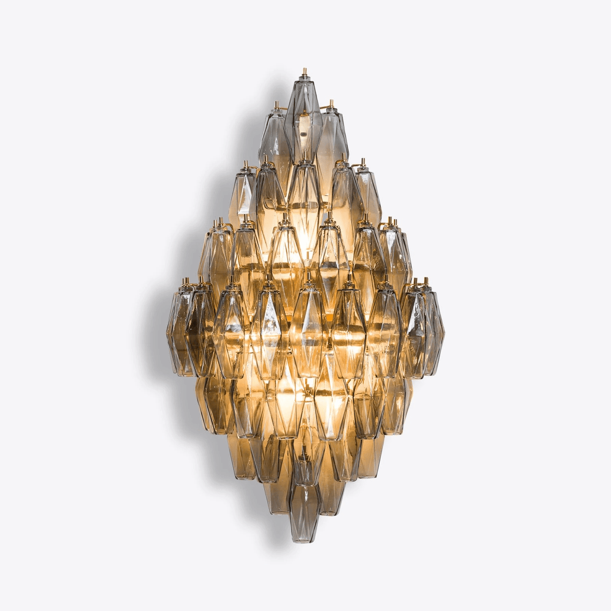 Lumuaine Wandleuchte Bernstein Diamant Polyeder Vintage