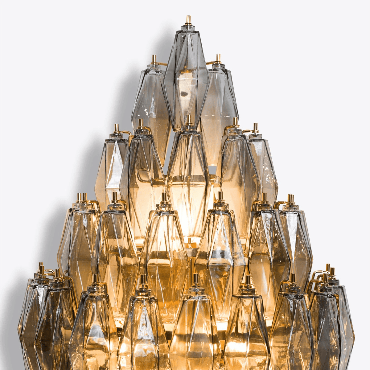 Lumuaine Wandleuchte Bernstein Diamant Polyeder Vintage