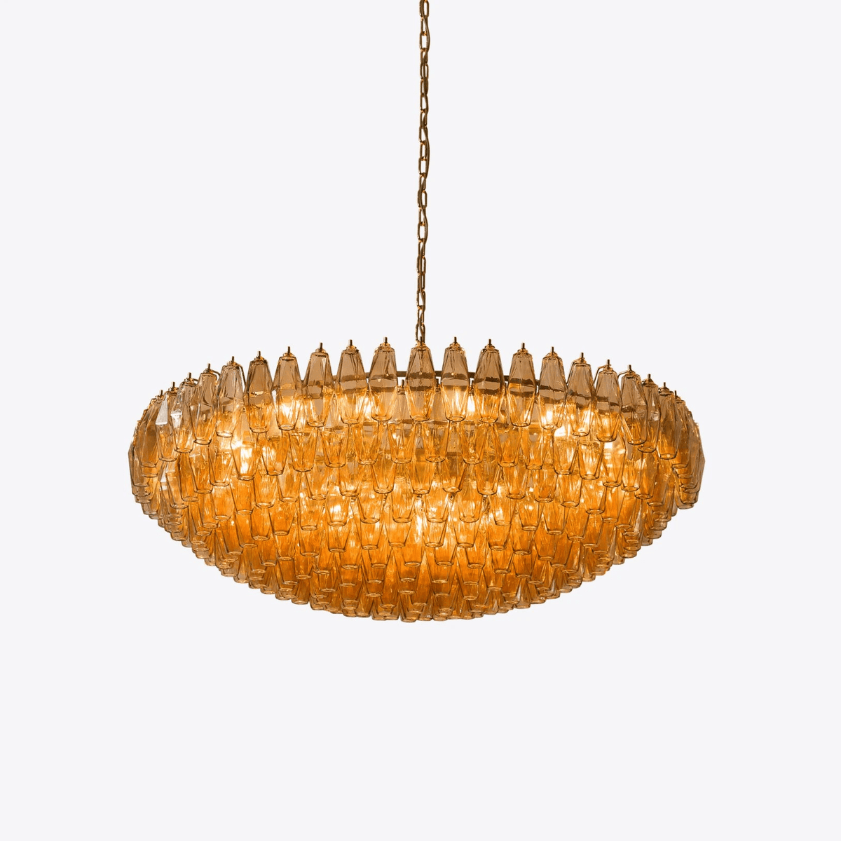 Celinora Kronleuchter Kronleuchte mehrstufig bernsteinfarbenes Glas Vintage