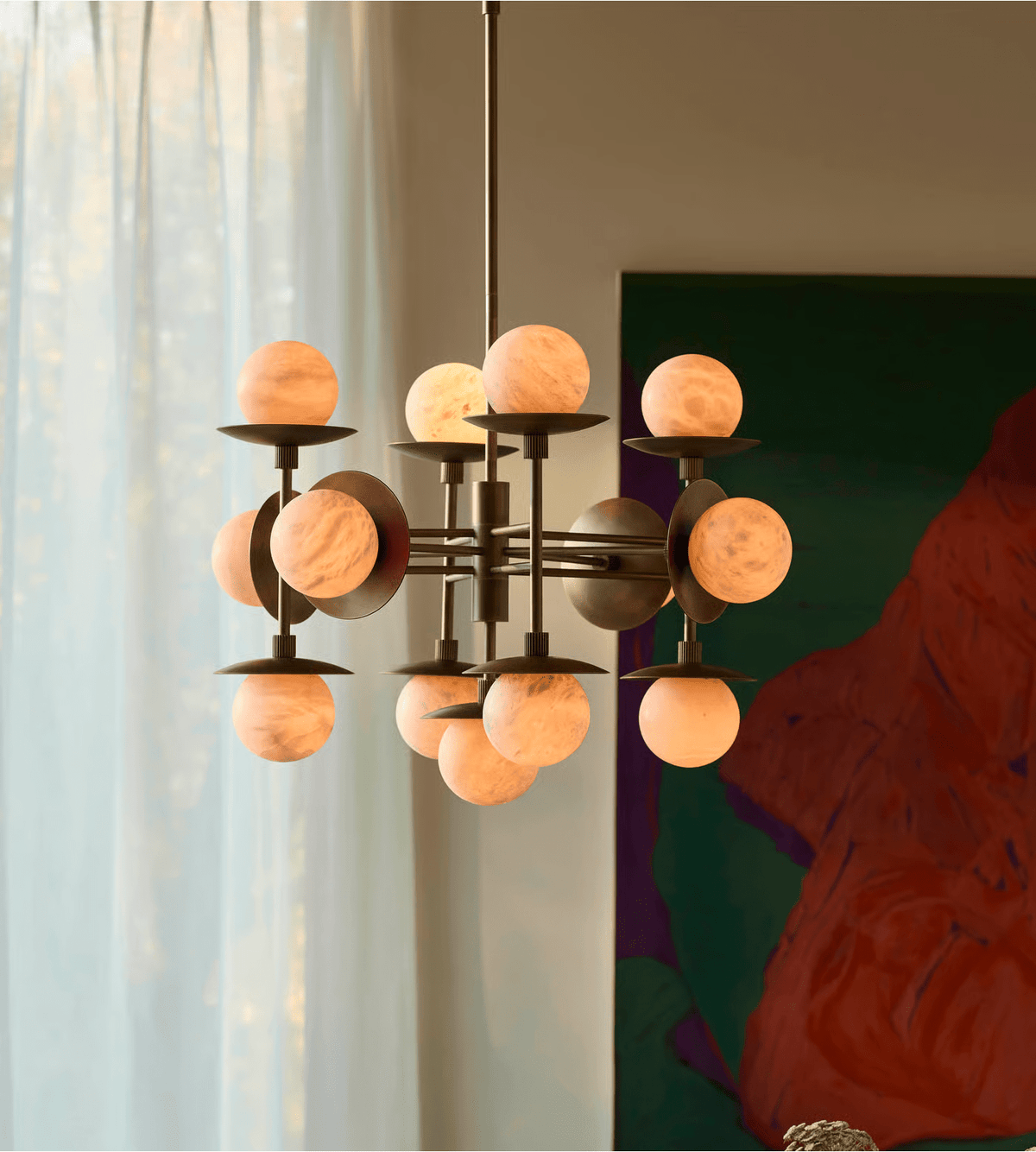 Oshayra Sputnik Alabaster Kronleuchter